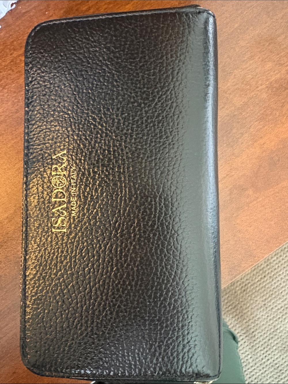 Isadora Black Leather Zip Wallet